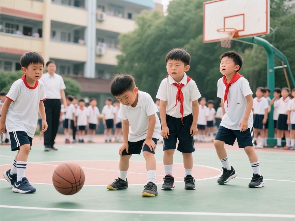 以五年级的一次班级篮球比赛为例，小队员们在比赛中不